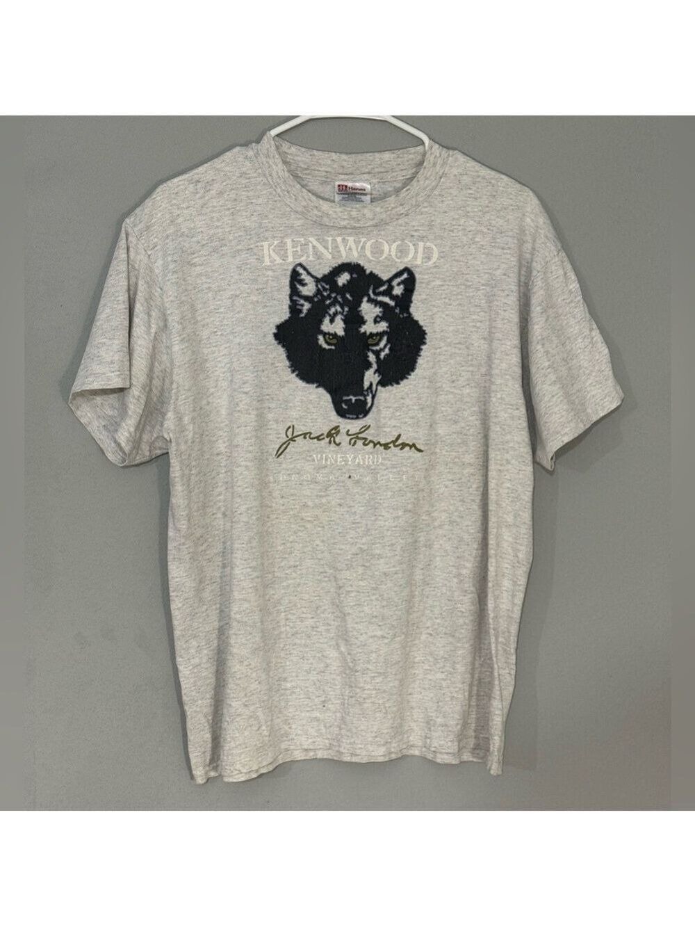 Vintage 90s Kenwood Jack London Wolf Graphic Tee USA Hanes